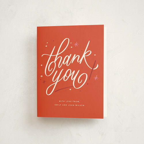 This is a peppermint thank you cards with standard by Stephanie Hawkes called a lot like cocktails printing on strathmore in standard