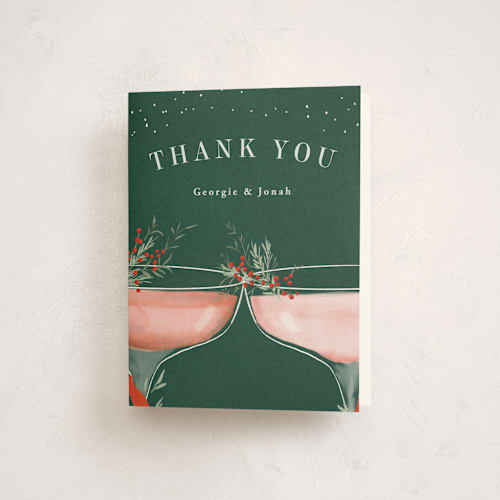 This is a pine thank you cards with standard by Petra Kern called come for a drink printing on strathmore in standard
