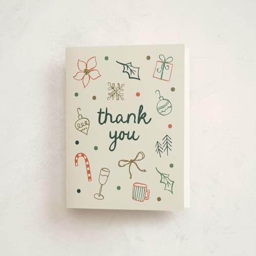 This is a buttercream thank you cards with standard by Kelly Watkins called simple christmas printing on strathmore in standard