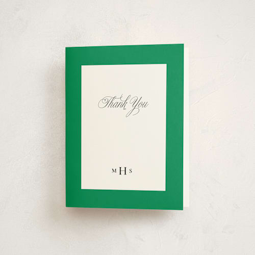 This is a clover thank you cards with standard by mo kelley called what party? printing on strathmore in standard