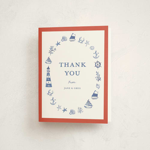 This is a spice thank you cards with standard by Teju Reval called nautical fun printing on strathmore in standard