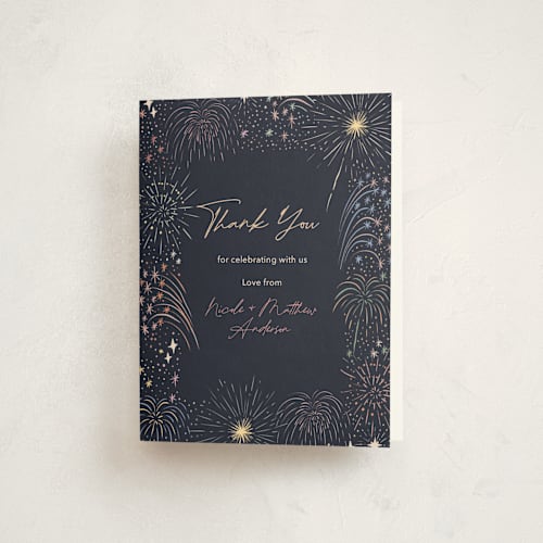 This is a evening thank you cards with standard by Elly called fireworks printing on strathmore in standard