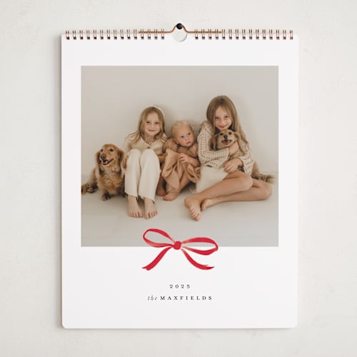 This is a crimson photo calendars by Olivia Kanaley Inman called bow printing on premium calendar paper in grand