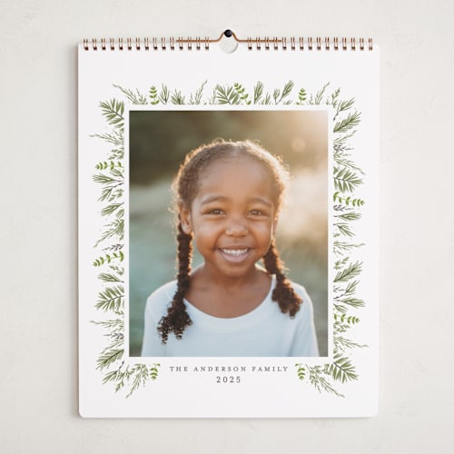 This is a snow photo calendars by Susan Moyal called bed of greens printing on premium calendar paper in grand