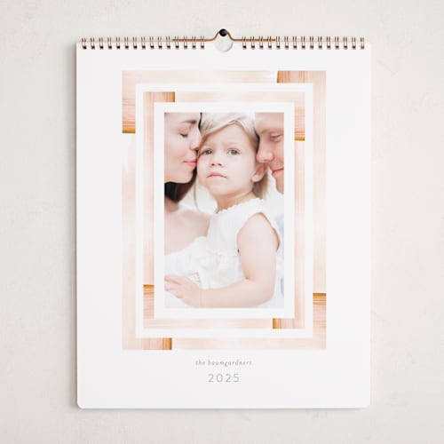 This is a dusty rose photo calendars by Baumbirdy called aztec frame printing on premium calendar paper in grand