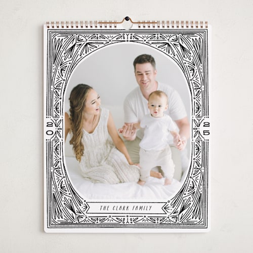 This is a midnight photo calendars by Shiny Penny Studio called ink detailing frame printing on premium calendar paper in grand