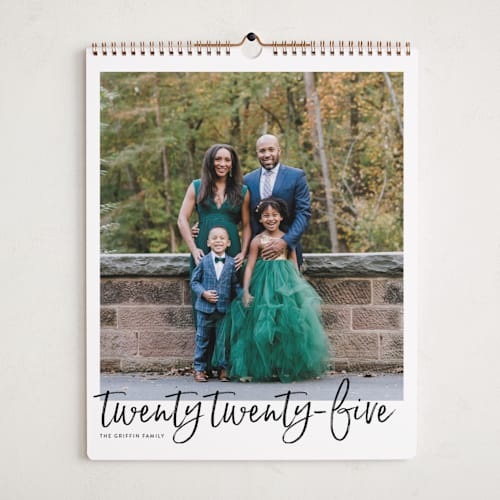 This is a chalkboard photo calendars by JoAnn Jinks called brushed printing on premium calendar paper in grand