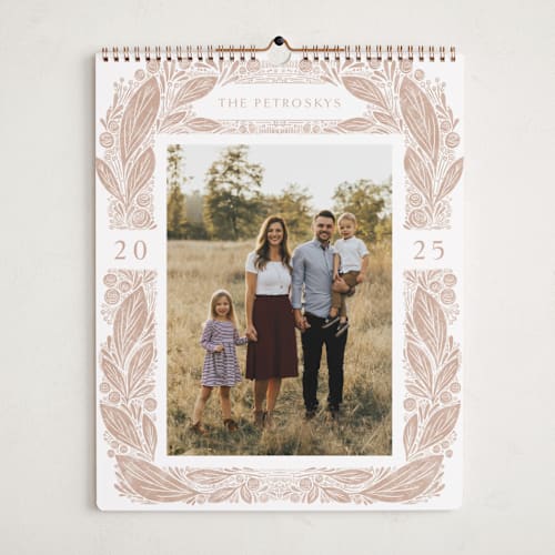 This is a peachy photo calendars by Jen Owens called vintage floral printing on premium calendar paper in grand