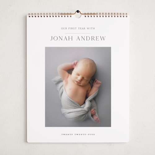 This is a cloud photo calendars by Heather Cairl called first year with baby printing on premium calendar paper in grand