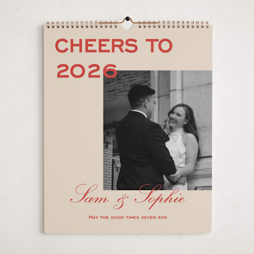 This is a tomato photo calendars by Sydney Kay called bold cheers printing on premium calendar paper in grand