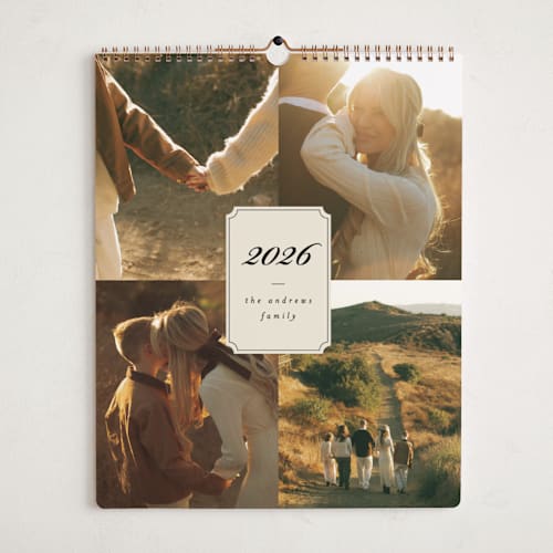 This is a eggshell photo calendars by Ashley Iwafuchi called vintage wishes printing on premium calendar paper in grand