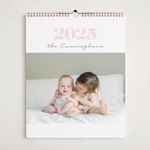 This is a blush photo calendars by Emanuela Carratoni called pink rainbow theme printing on premium calendar paper in grand