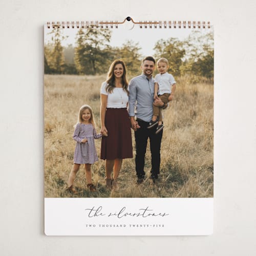 This is a snow photo calendars by Tündi Váradi called pretty script printing on premium calendar paper in grand