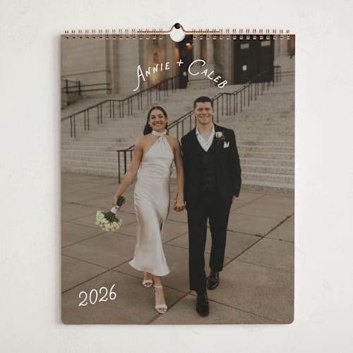 This is a ivory photo calendars by Stephanie Heinrich Godbout called lovers printing on premium calendar paper in grand