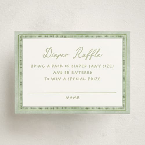 This is a garden glory baby shower insert cards with standard by Creo Study called baby in bloom printing on signature in standard