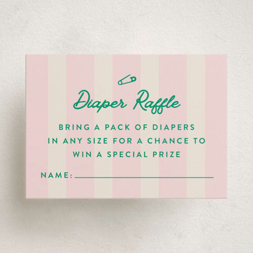 This is a peony baby shower insert cards with standard by Olivia Raufman called preppy confetti printing on signature in standard