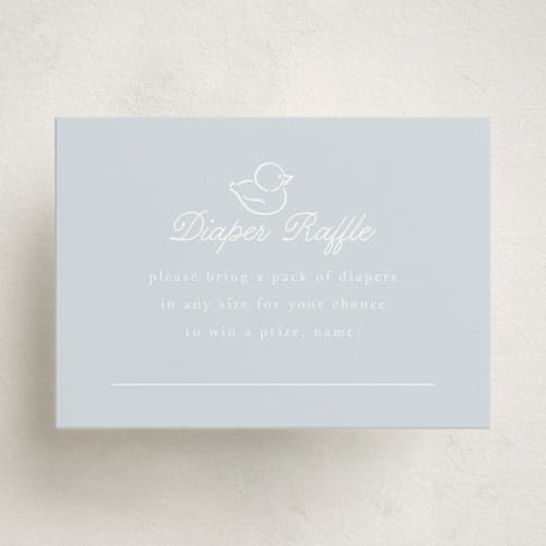 This is a hydrangea baby shower insert cards with standard by Tamara Hilje called baby duck printing on signature in standard