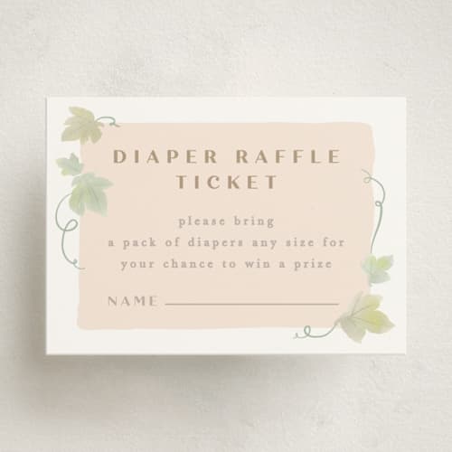 This is a blush baby shower insert cards with standard by Creo Study called lil pumpkin printing on signature in standard