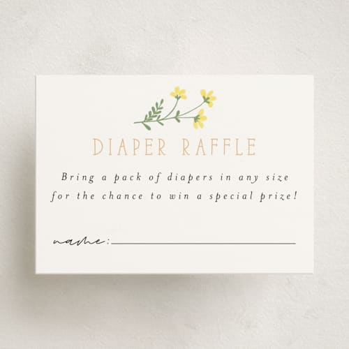 This is a pastel baby shower insert cards with standard by Itsy Belle Studio called she's a wildflower printing on signature in standard