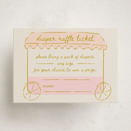 This is a blush baby shower insert cards with standard by Gwen Bedat called milk truck printing on signature in standard