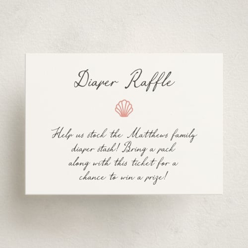 This is a peony baby shower insert cards with standard by Alston Foster called ocean love printing on signature in standard