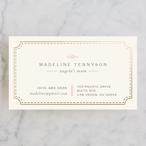 This is a carnation business cards by chocomocacino called mina beleza printing on signature in standard