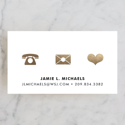 This is a vanilla frosting business cards by Robert True of Waui Design called icons printing on signature in standard
