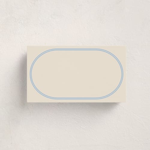This is a lake blank hosting stationery with standard by Megan Davis called bocce printing on signature in placecard