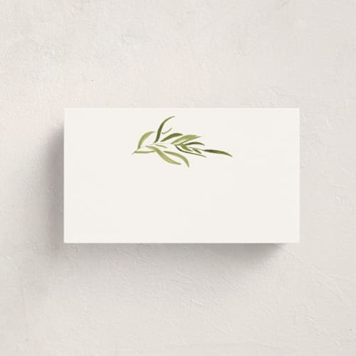 This is a garden blank hosting stationery with standard by Leah Bisch called verdure printing on signature in placecard