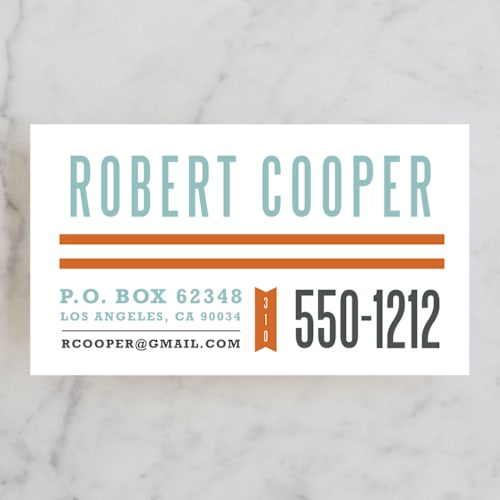 This is a orange business cards by Rochelle Renee called steelfish printing on signature in standard