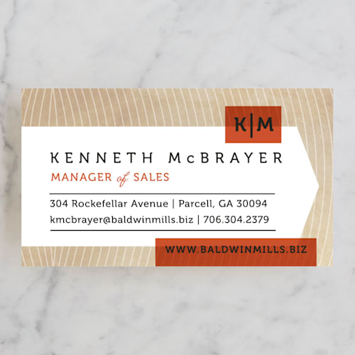 This is a tangerine business cards by Susie Allen called head honcho printing on signature in standard