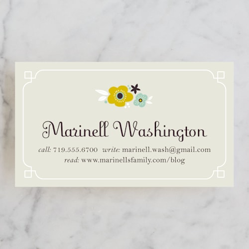 This is a desert business cards by 2birdstone called ladylike printing on signature in standard
