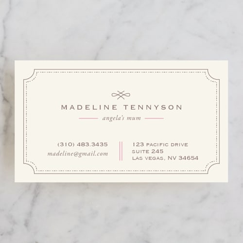 This is a carnation business cards by chocomocacino called mina beleza printing on signature in standard