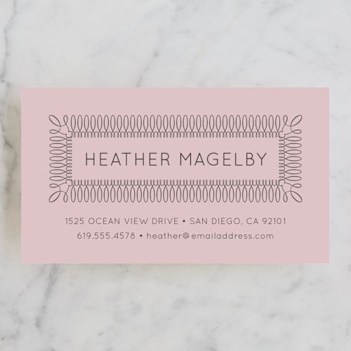 This is a rose business cards by Jill Means called certified printing on signature in standard