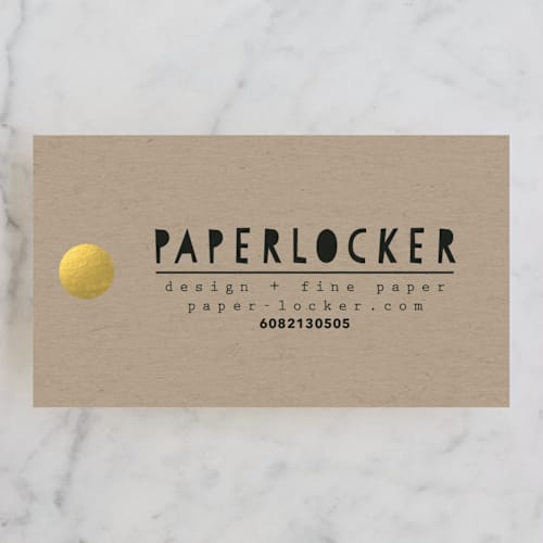 This is a kraft business cards by Susan Brown called paper printing on signature in standard