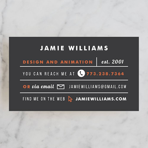 This is a pavement business cards by Morgan Ramberg called clean & dapper printing on signature in standard