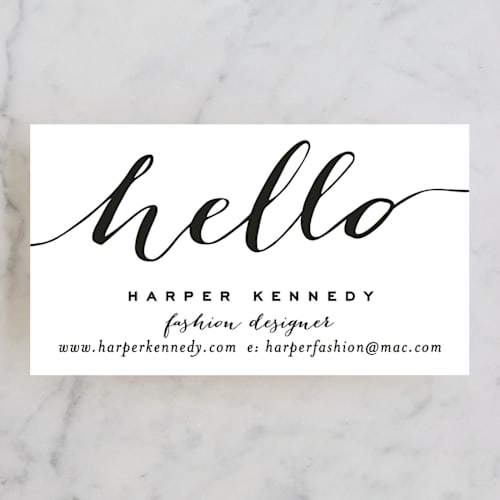 This is a cotton business cards by Hooray Creative called chic black and gold printing on signature in standard