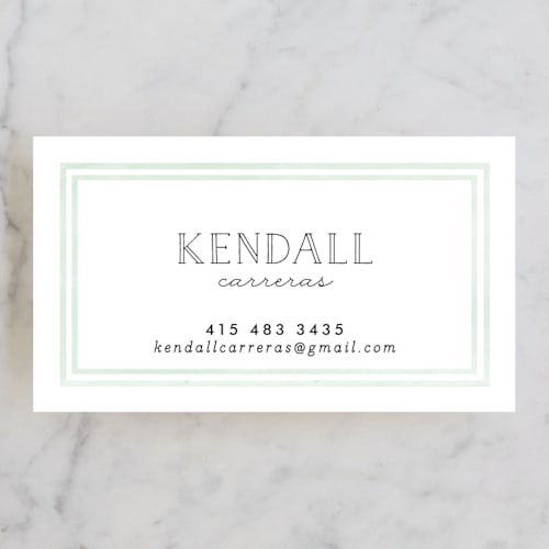 This is a mint business cards by chocomocacino called limone printing on signature in standard