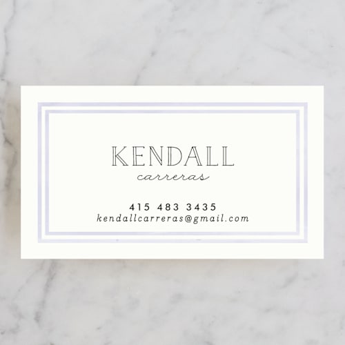 This is a lavender business cards by chocomocacino called limone printing on signature in standard