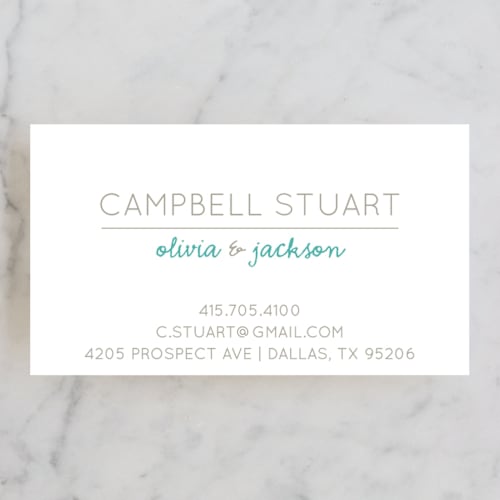 This is a turquoise business cards by Kaydi Bishop called casablanca printing on signature in standard