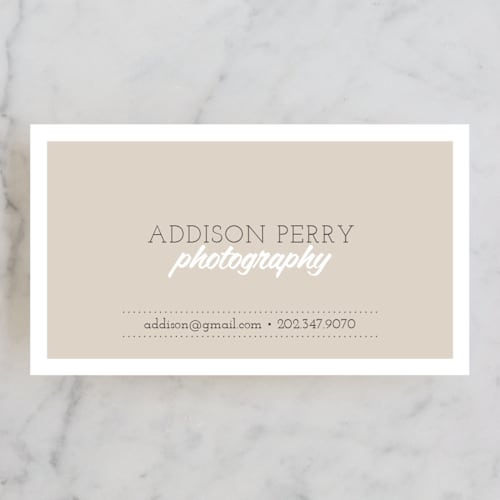 This is a sand business cards by amanda cunningham called crisp connection printing on signature in standard