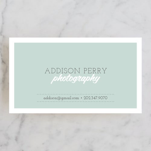 This is a wasabi business cards by amanda cunningham called crisp connection printing on signature in standard