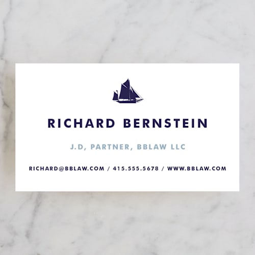 This is a royal navy business cards by June Letters Studio called captain printing on signature in standard