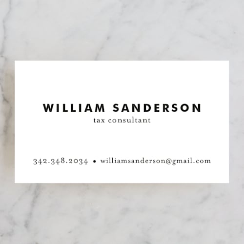 This is a onyx business cards by Alethea and Ruth called bold and basic printing on signature in standard