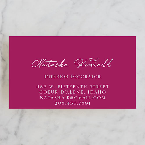 This is a merlot business cards by Bonjour Paper called matroshkas printing on signature in standard