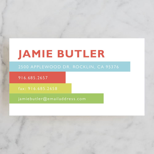 This is a orange business cards by Jill Means called disney mickey bright stripes printing on signature in standard