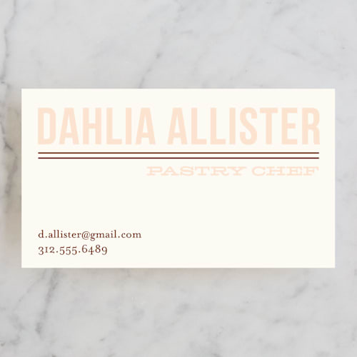 This is a bubblegum business cards by leslie hamer called cupcakes printing on signature in standard
