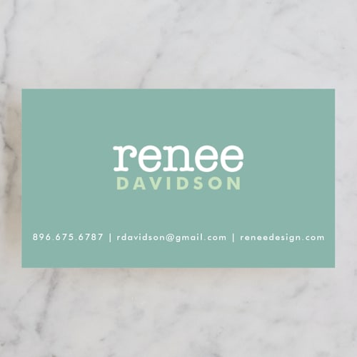 This is a moss business cards by Kristen Smith called flora printing on signature in standard