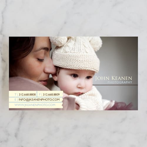 This is a powder blue business cards by Sheila Sunaryo called jk photography printing on signature in standard