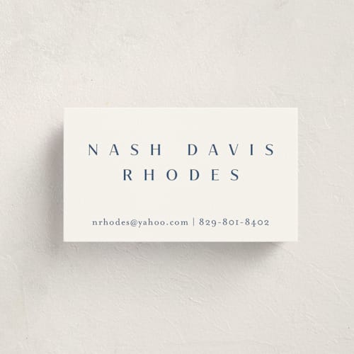 This is a cobalt business cards by Stacey Meacham called letterhead printing on signature in standard